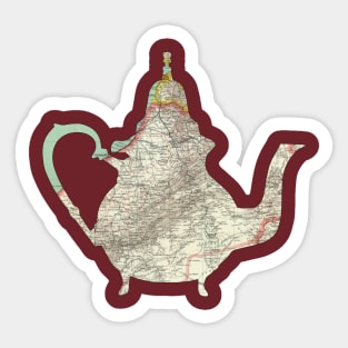 Moroccan Teapot cut from 1937 Map of Morocco Sticker